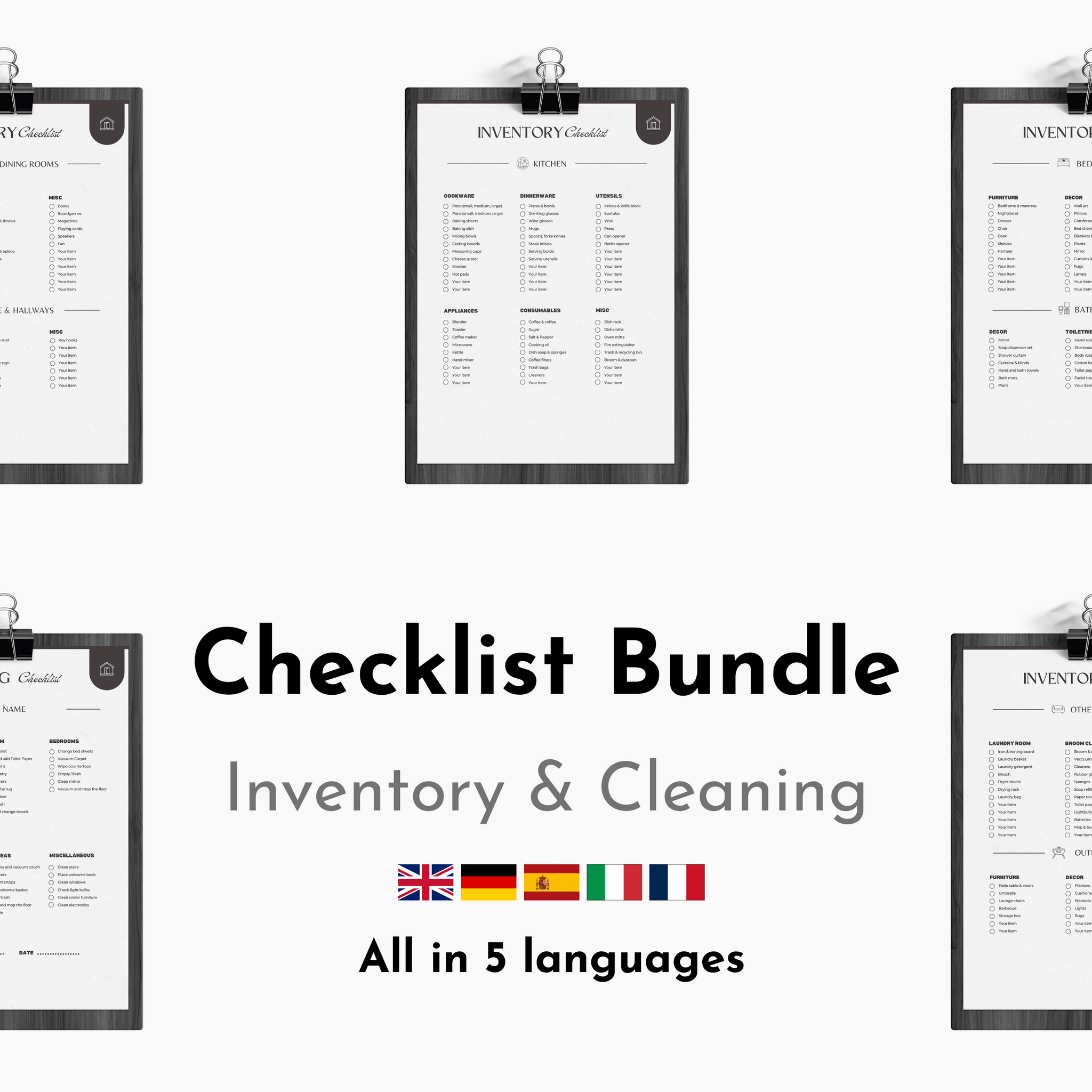 Checklist Bundle Cleaning/Inventory